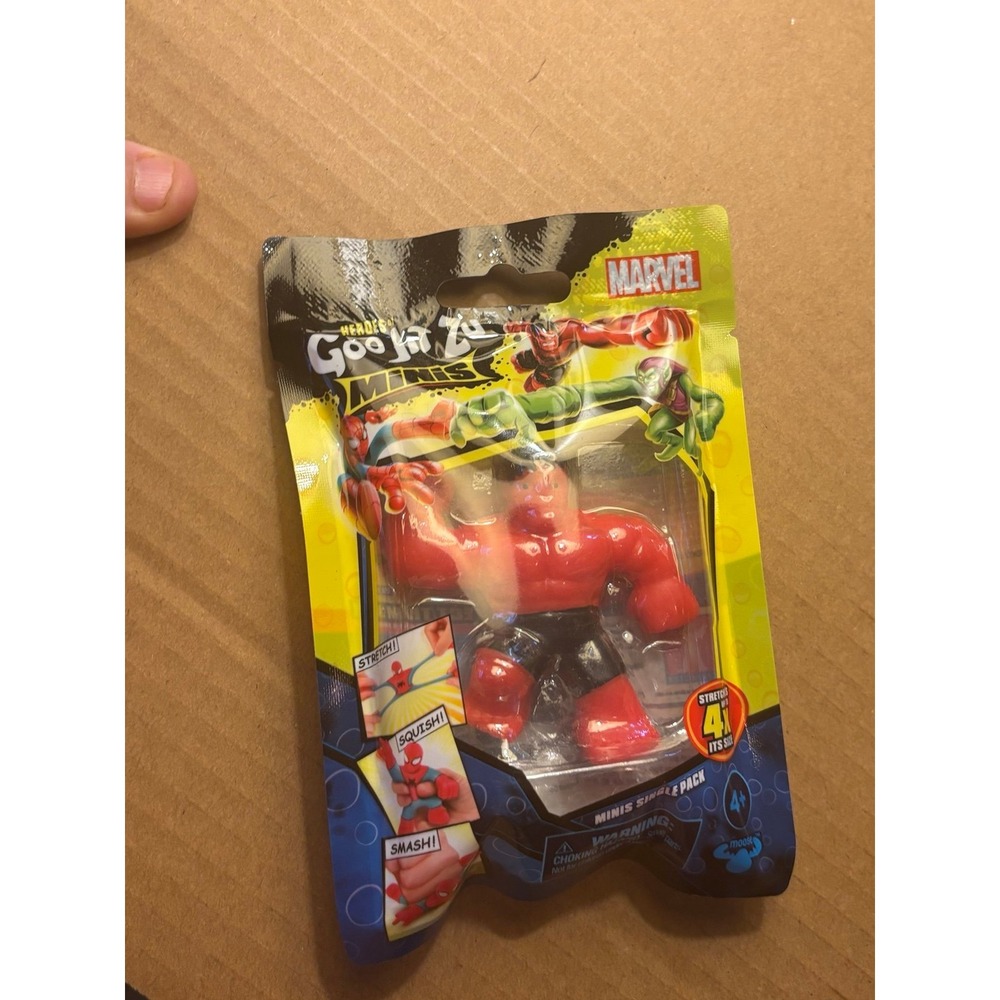 Heroes of Goo Jit Zu Mini Marvel Red Hulk 2.5" Stretchy Figure Sealed New